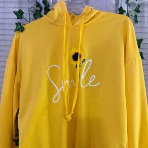 Sunflower Cropped Hoodie - Smile (Unused)